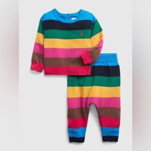 Baby Gap. 2 piece set. Knit. Rainbow stripe. 0/3 months. NWT